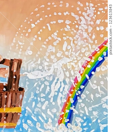 彩虹與水灑 123613843