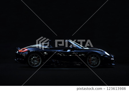 shiny black open car 123613986