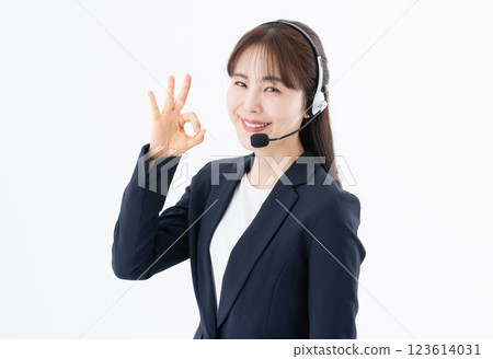 Young business woman operator 123614031