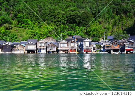 [Kyoto Prefecture] Funaya in Ine in fine weather 123614115