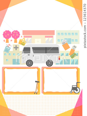 Flyer template material with illustration of nursing care taxi Flyer template material with illustration of nursing care taxi 123614370