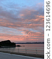 Sunset seen from the top of the bridge 123614696