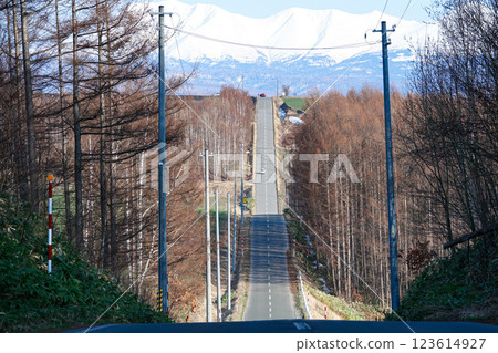 A view of the new roller coaster road at Jujitsu Hill in Asahikawa 123614927