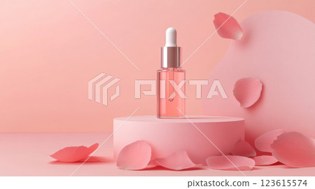 Beauty serum displayed on a podium 123615574