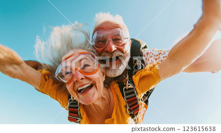 Seniors thrill in a jump! 123615638