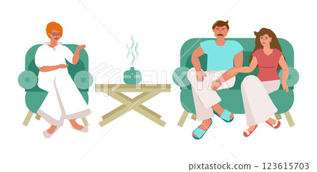 Married couple in psychotherapist's office Married couple in psychotherapist's office 123615703