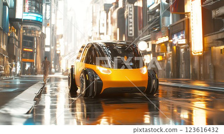 未來城市中的自動駕駛汽車 未來城市中的自動駕駛汽車 123616432