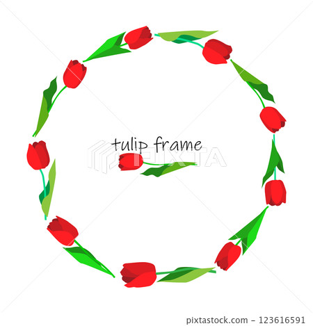 Simple and cute tulip frame material [Wreath] 123616591