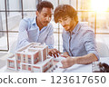 Corporate Collaboration: Professional Teamwork in Office Meeting 123617650