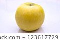 Golden Delicious Apple, Close-Up Isolated on White Background 123617729