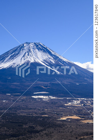 從山梨縣龍岳眺望富士山的壯麗景色 123617840