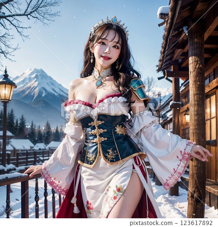 在雪中擺姿勢！日式cosplay！ 123617892