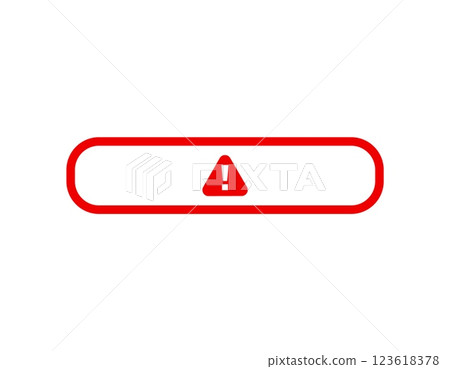 Warning sign exclamation mark in red framework 123618378