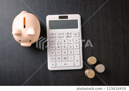 Finance bank tax expense accounting budget money businessman hand use calculator Financial calculate accountant close up calculator with graph chart write office desk Business expense analysis saving 123618458