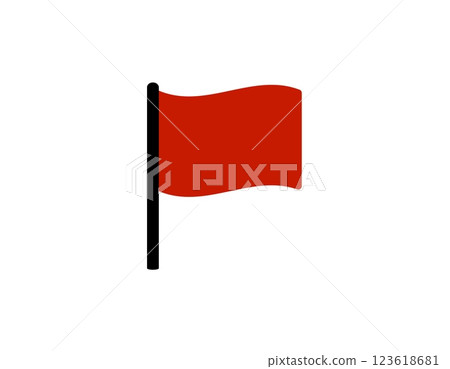 Red flag icon on white background for communication and alerts Red flag icon on white background for communication and alerts 123618681