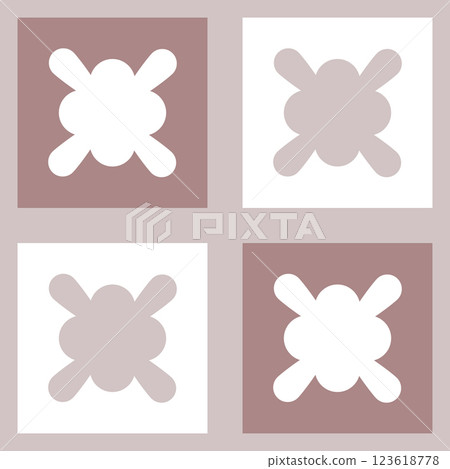 A symmetric square tile pattern with balanced floral and geometric details. A symmetric square tile pattern with balanced floral and geometric details. 123618778