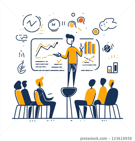 Minimalist style meeting illustration 123618938