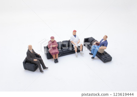 Group Conversation With Miniature Figures 123619444