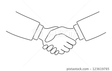 Illustration of two people shaking hands 123619785