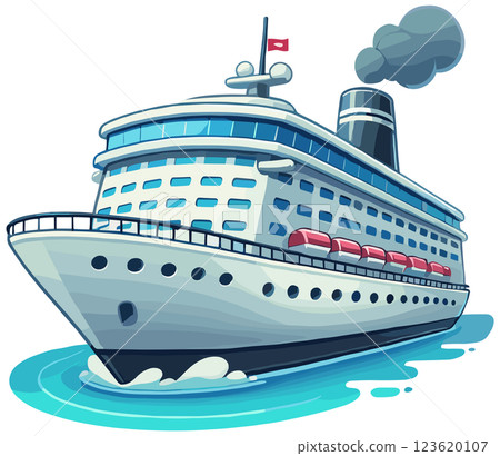 簡單的遊輪插圖 123620107