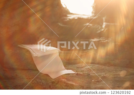 Easter resurrection concept. Jesus Christ resurrection. Empty tomb of Jesus with light. Born to Die, Rise. savior messiah redeemer gospel alive miracle. Christian religion. He is not here he is risen Easter resurrection concept. Jesus Christ resurrection. Empty tomb of Jesus with light. Born to Die, Rise. savior messiah redeemer gospel alive miracle. Christian religion. He is not here he is risen 123620192