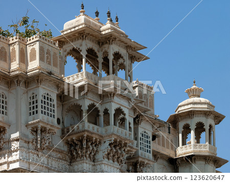 Exterior of the City Palace in Udaipur - India Exterior of the City Palace in Udaipur - India 123620647
