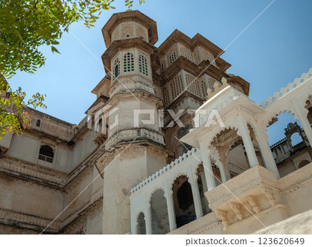 Exterior of the City Palace in Udaipur - India Exterior of the City Palace in Udaipur - India 123620649