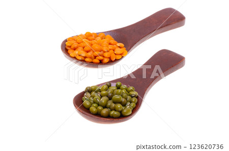 mung beans and lentils isolated 123620736