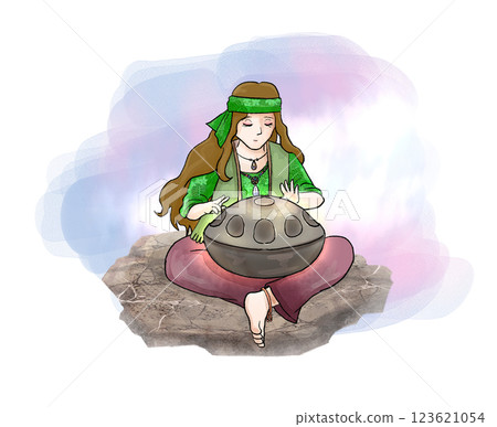 Handpan player (female) Handpan player (female) 123621054