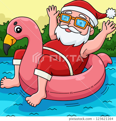 Christmas in July Santa Flamingo Floater Colored Christmas in July Santa Flamingo Floater Colored 123621164