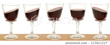Five wineglasses on a line 123621227