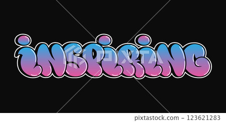 Inspiring graffiti lettering in psychedelic style. Trippy urban art Inspiring graffiti lettering in psychedelic style. Trippy urban art 123621283