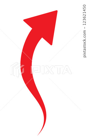 Red Arrow icon on white background. For web site design, logo, app. Curved arrow sign. Vector. Red Arrow icon on white background. For web site design, logo, app. Curved arrow sign. Vector. 123621450