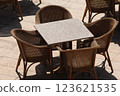 Empty restaurant table 123621535