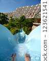 Water slide and feet 123621541
