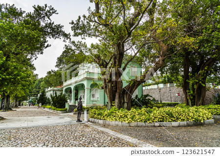 Traditional Portuguese house styles are part of the Taipa Houses Museum, Macau. Traditional Portuguese house styles are part of the Taipa Houses Museum, Macau. 123621547