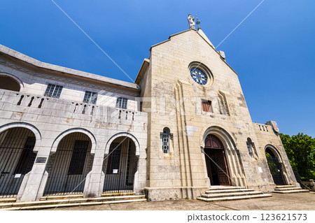 The Chapel of Our Lady of Penha in Macau, the first chapel was founded in 1622 by Portuguese sailors, and the structure was rebuilt in 1837 and 1935. 123621573