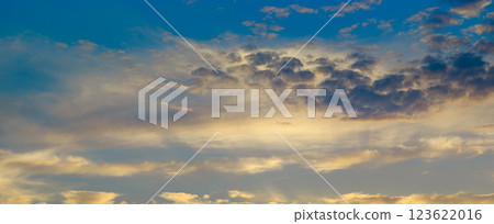 Cloudy sky and bright sunrise over the horizon. Cloudy sky and bright sunrise over the horizon. 123622016