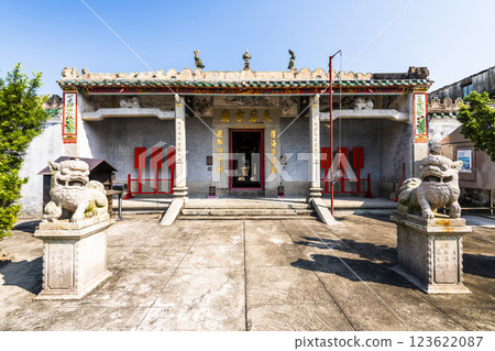 Building view of the Tin Hau Ancient Temple in Coloane, Macau, dedicated to Tin Hau, popularly known as A-Ma. 123622087