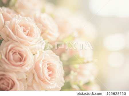 柔和燈光包裝的浪漫玫瑰背景（AI 生成的圖像） 123622330