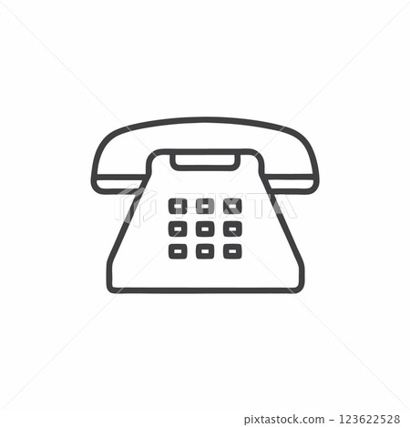 Classic telephone vector illustration showcasing a retro design in minimalist flat line art style for modern communication themes Classic telephone vector illustration showcasing a retro design in minimalist flat line art style for modern communication themes 123622528
