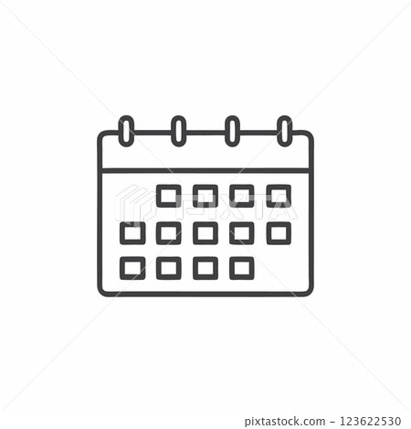 A minimalistic vector illustration of a calendar highlighting important dates in a modern design style for organizational purposes 123622530