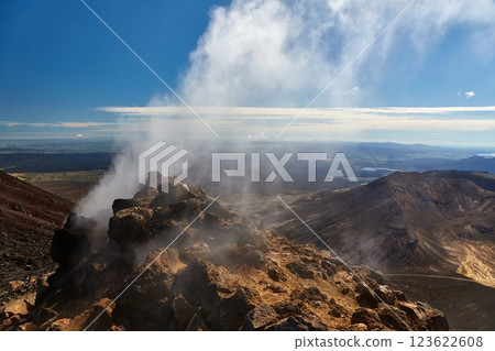 Steam vent activity in New Zealand 123622608
