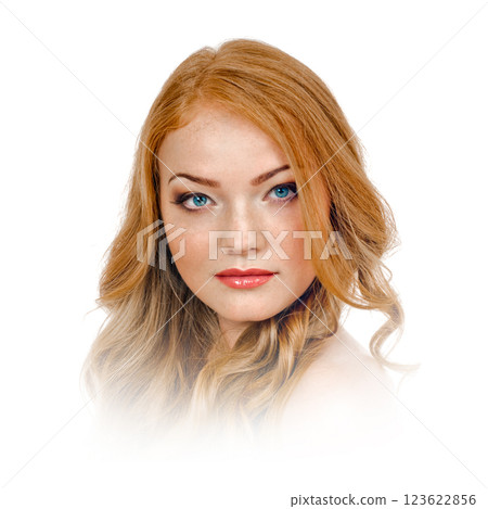 Beautiful red-haired woman portrait 123622856