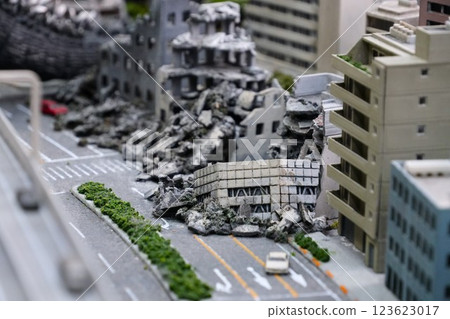 Collapsed building miniature Collapsed building miniature 123623017