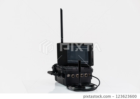 Compact Electronic Warfare System with Antennas and Interface Display 123623600