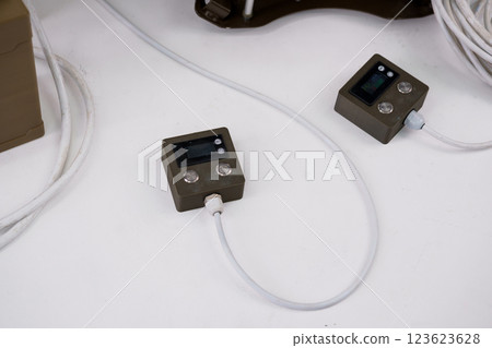 Advanced Electronic Warfare Control Unit with Digital Displays and Cables Advanced Electronic Warfare Control Unit with Digital Displays and Cables 123623628