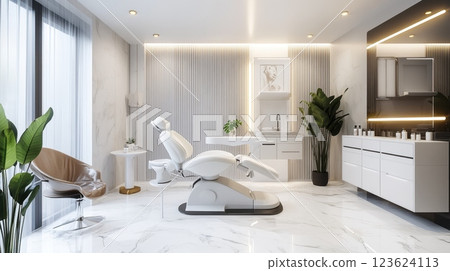 Modern dental clinic interior design 123624113