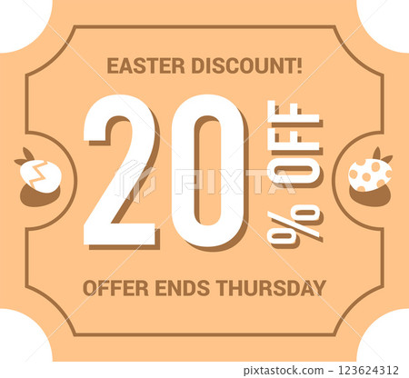 Easter discount 20% off coupon vector template Easter discount 20% off coupon vector template 123624312