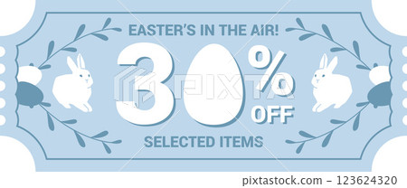 Easter themed illustrated price offer design pastel colored Easter themed illustrated price offer design pastel colored 123624320